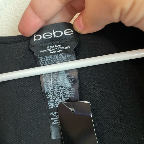 Bebe Classic Scoop Neck Black Crop Top size M/L-NWT - Picture 3 of 6